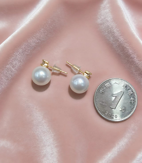 【戴妃款】10-11mm爱迪生正圆珍珠耳钉 纯银 经典优雅 [发：17]