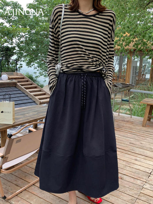 【UPF50+】阿菁娜春季新款山本半裙UPF50+凉感抗皱3D立体剪裁拼接花苞量感F31C213025 商品图5