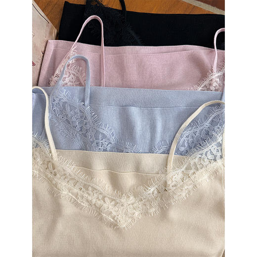 【贝拉推荐】自由切换 莱赛尔桑蚕丝针织两件套  ROW风格睫毛蕾丝吊带+长袖极简外披 空调衫+防晒衫 手感好到爆！专柜品质 商品图6