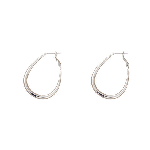 三彩2026新款水滴光面hoops耳圈耳环S925银针简约清冷感 商品图4