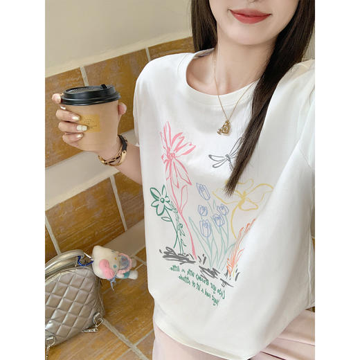 <曾小咸推荐>4.3现货秒杀 ！微信超特价！韩系印花正肩短袖t恤 日常139.99 立减80 秒杀59.99！！ 商品图1