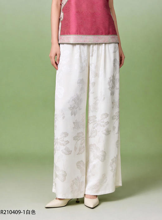 R210409  提花阔腿裤 商品图2