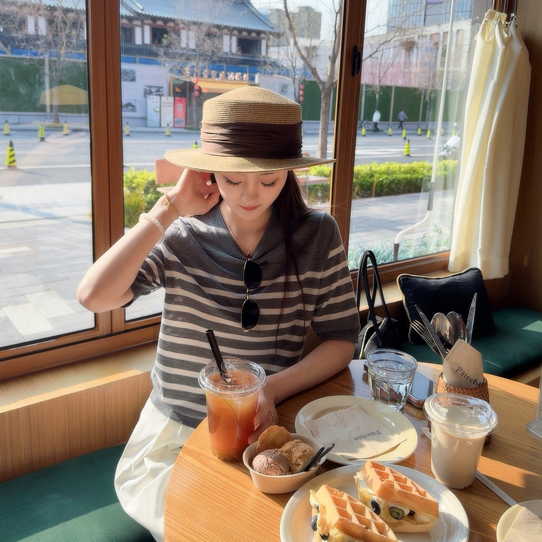 （人手n件）火桐hooton 扬子18针精纺绵羊毛老钱条纹圆领短袖