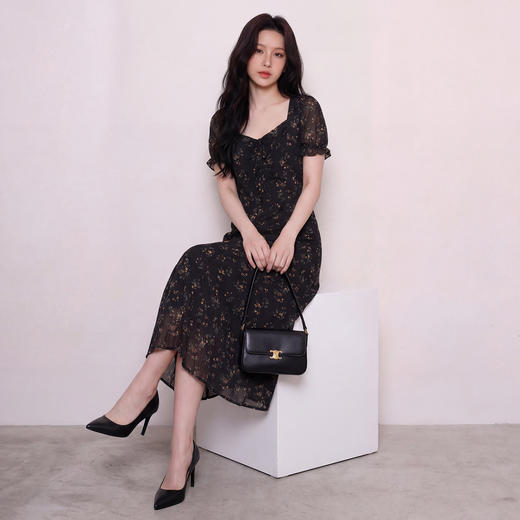 奢姿大码女装2026夏装碎花方领连衣裙泡泡袖胖妹妹减龄法式长裙9962832256 商品图1