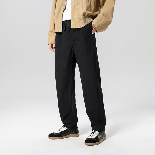 gxgjeans男装简约男士直筒裤2026春舒适百搭系带日常通勤青少年休闲长裤K&C 商品图5
