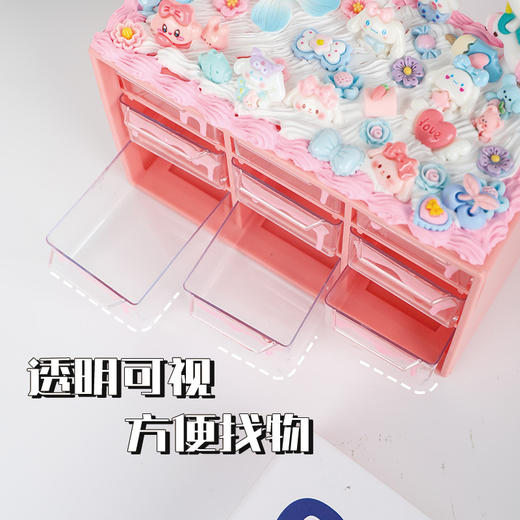 【桌面整洁神器！】少女九宫格桌面收纳盒 抽屉式化妆品学生ins宿舍杂物置物架整理盒。xb 商品图2