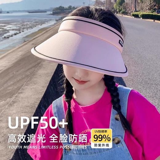 亲子款遮阳帽子女款新款女童显脸小防紫外线防晒帽空顶太阳帽★娃娃优选 商品图2