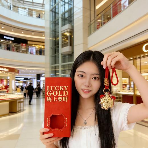 六鑫珠宝 足金999马有钱财神钥匙扣包包挂饰 礼盒装 商品图1