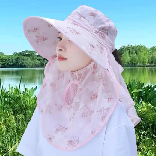 【透气不闷！全面防晒】2026新款女士夏季薄款防晒帽遮脸大檐采茶凉帽骑车防紫外线太阳帽。xb 商品图1