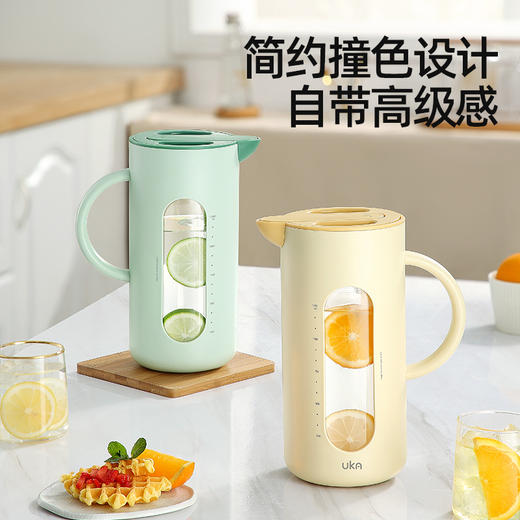 UKA 自开合冷水壶玻璃耐高温家用防爆防烫大容量夏季凉水壶茶扎壶 商品图1