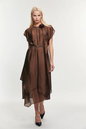 SAFICOO 松弛感艺术感欧根纱连衣裙