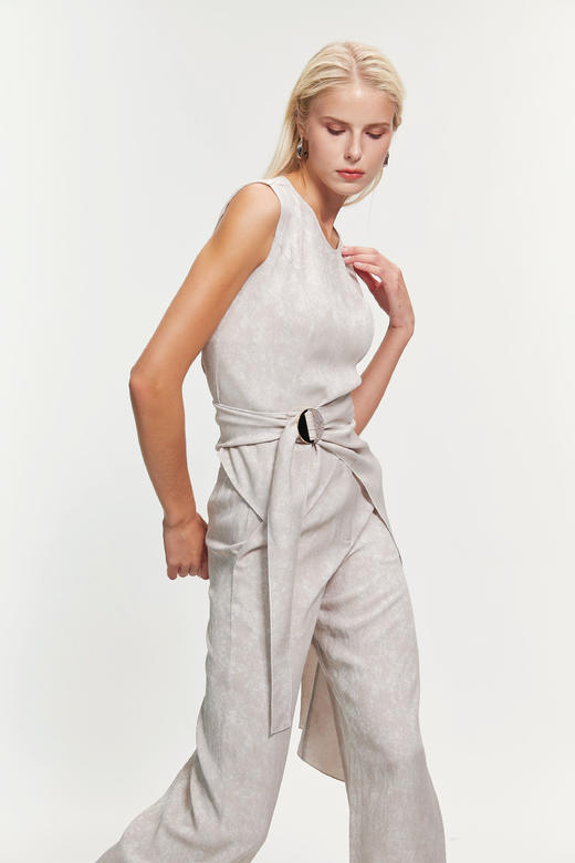 SAFICOO 大女主风无腰头捏褶松弛感阔腿裤 商品图2