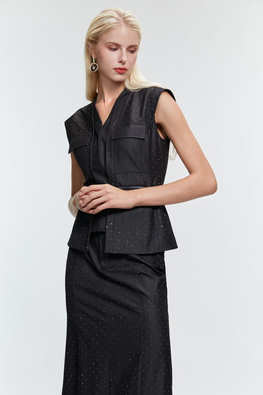 SAFICOO 假两件V领收腰显瘦通勤衬衫 商品图2