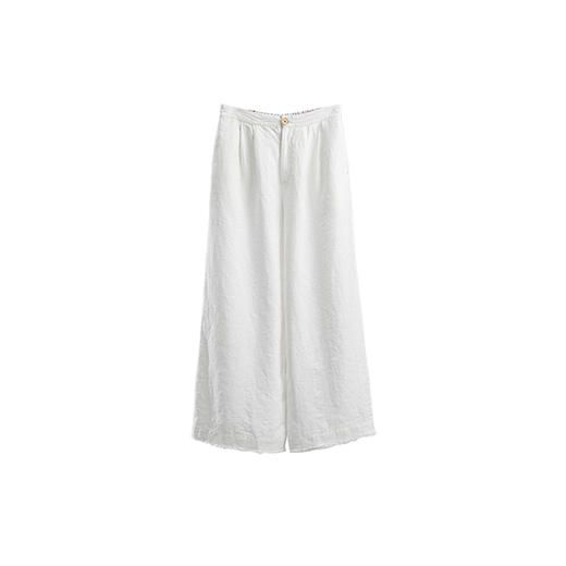 特绽放178朵/东方既白*zijun联名系列砂洗汉麻印花腰贴毛边九分裤 商品图4