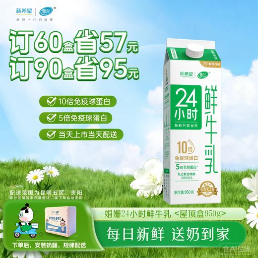 24小时鲜牛乳 | 屋顶盒950g 订奶每日送奶上门 商品图0