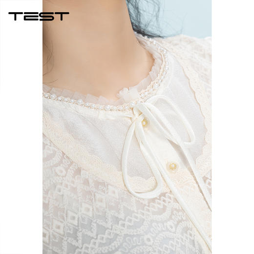 夏上新木耳边系带荷叶边减龄温柔风蕾丝小衫1262017 商品图2