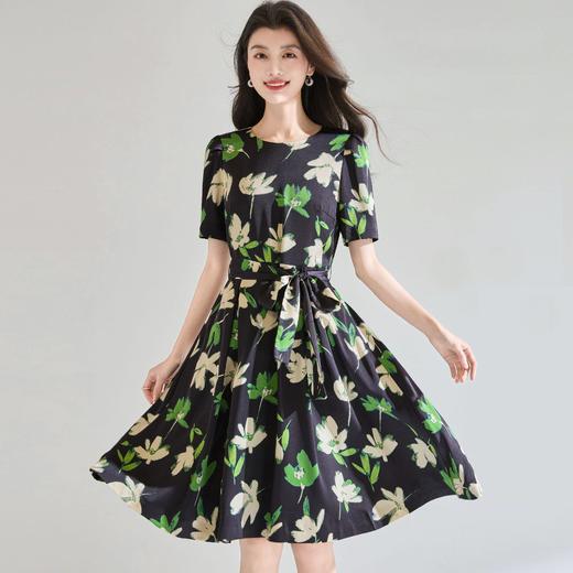 「高货sh」全新升级【铂金会员257/天猫349/差价92】(04548)洛诗琳法式轻奢优雅印花连衣裙2026新款收腰显瘦A字茶歇裙 商品图0