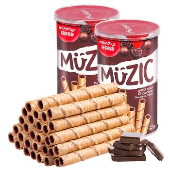 马奇新新进口纯可可脂巧克力注心蛋卷饼干零食休闲食品年货下午茶85g*2罐 /休闲食品 /饼干 /夹心饼干 商品图5