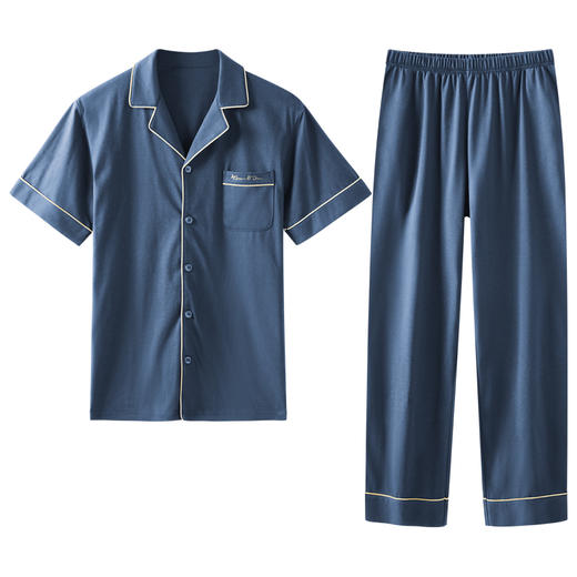 爱帝男士纯棉睡衣大码短袖长裤薄款家居服套 商品图6