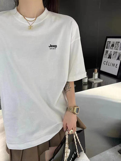 男女同款【JEEP SPIRIT 男女同款锦纶面料凉感T恤2789款 2件装】高垂冰感免烫  柔软舒适透气亲肤百搭圆领T恤 商品图4