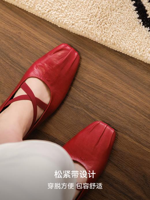 油腊牛皮复古褶皱芭蕾舞单鞋ACG1FTW089 商品图4