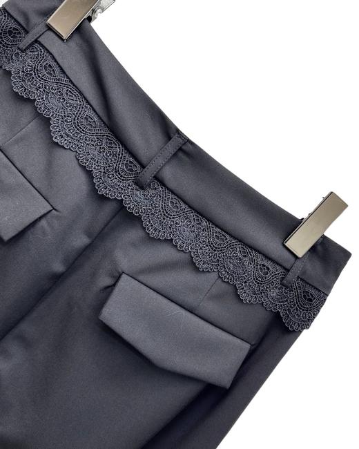 女款拼接蕾丝花边直筒长裤he025 商品图2