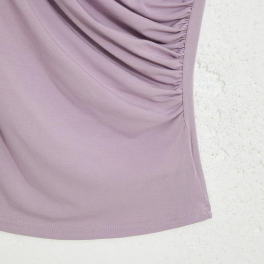 西遇法式轻熟风高级感2026夏季新款荡领无袖上衣女气质修身T恤H0060224 商品图5