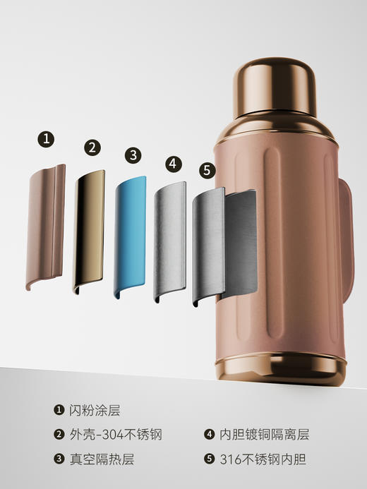 茗元素金银时代保温壶家用不锈钢暖水闷泡壶大容量办公室茶水分离焖茶壶PA 商品图9