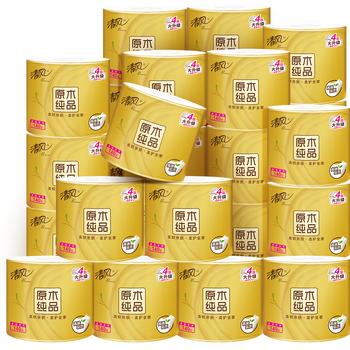 清风有芯卷纸原木金装 4层140克*30卷 卫生纸纸巾 箱装 厕纸 卷筒纸 /家庭清洁/纸品 /清洁纸品 /卷纸 商品图6