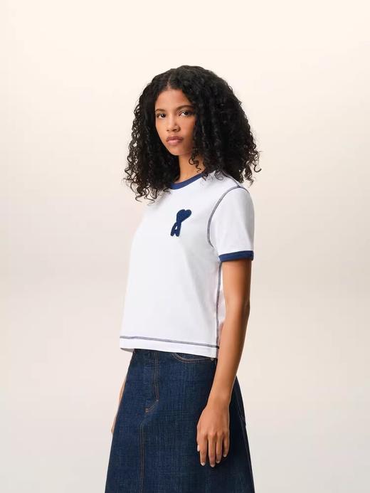 字母tee合集，三个款一起。复古宽松设计撞色衍缝情侣t恤E040258 商品图8