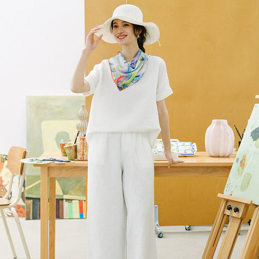 绽放LSX031朵/「余味-1」方巾*zijun联名系列天丝锦印花方形丝巾 商品图2