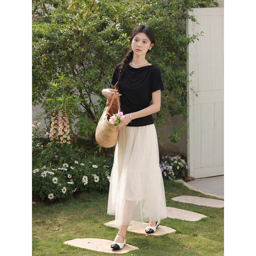 鹿向南【0405/20:00新品前1小时7折限量100件】黑色T恤短袖 商品图2