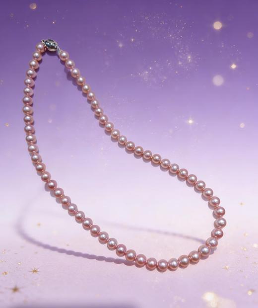 香芋紫极光 7-8mm正圆无瑕淡水珍珠项链 温柔高级 礼物首选 [发：6] 商品图9