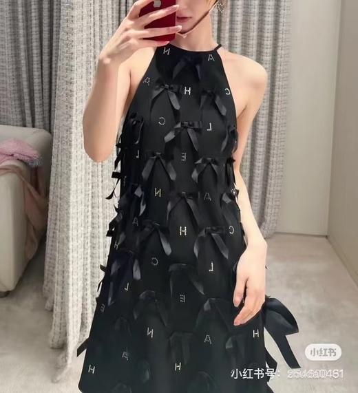 女款蝴蝶结闪钻吊带连衣裙he025 商品图3