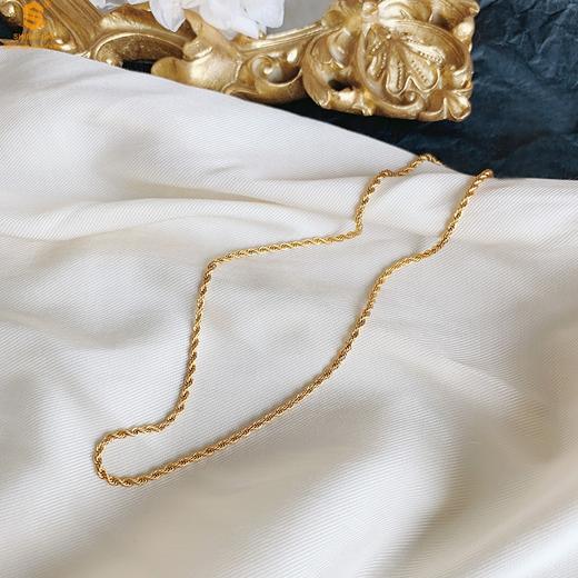 【香港周六福黄金钻石首饰】K金古法扭绳项链 商品图2