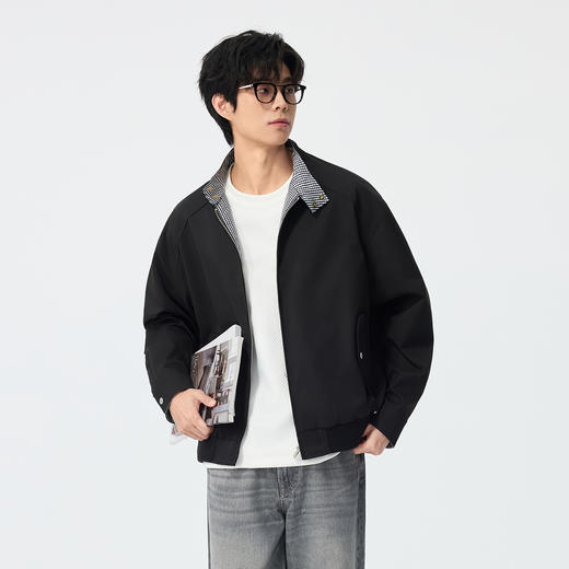 gxgjeans男装【含莱赛尔】男士立领夹克26春款纯色简约百搭青少年外套上衣K&C 商品图2