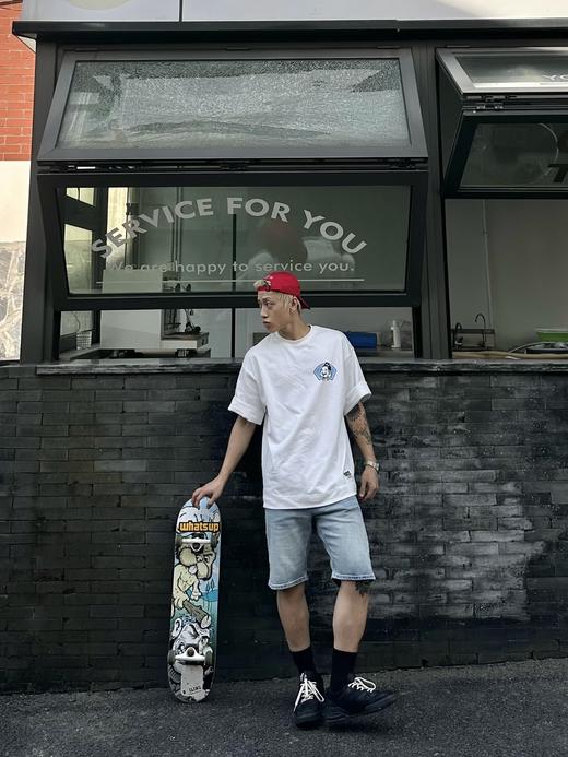 原单，没吊牌，EVISU（福神）笑面佛米白宽松短袖 T 恤 商品图3