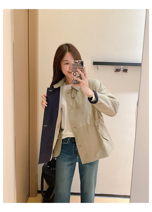 YAW55163撞色短款风衣 商品图1