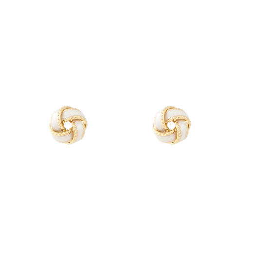 三彩2026新款立体扭结滴釉耳钉S925银针法式小香风艺术复古 商品图3