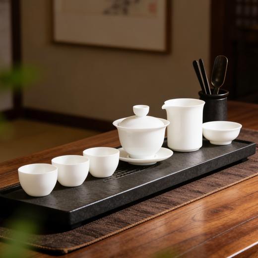朕的潮代羊脂玉瓷茶具礼盒 陶瓷大师监制 细腻洁白 润泽透亮 造型美观 商品图3