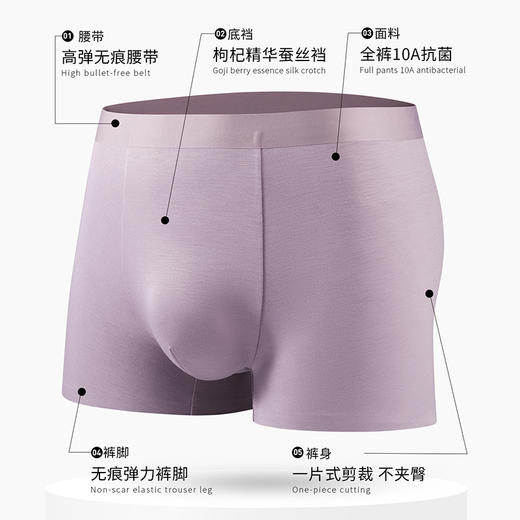 【3条装】樱姿娜竹浆抗菌男士内裤WL8815 | 柔软透气、高弹不勒、舒适有型、100-200斤内可穿【HZ】 商品图4