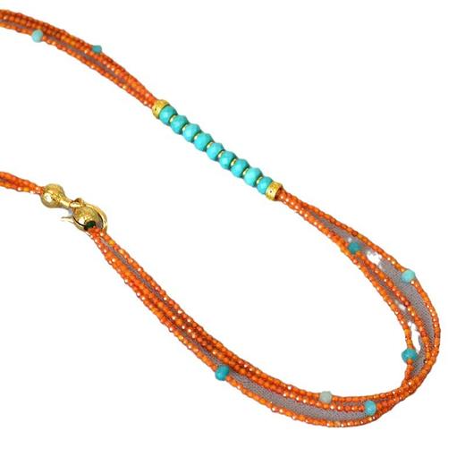 六鑫珠宝 国潮新中式小众设计敦煌系列串珠毛衣链 商品图4