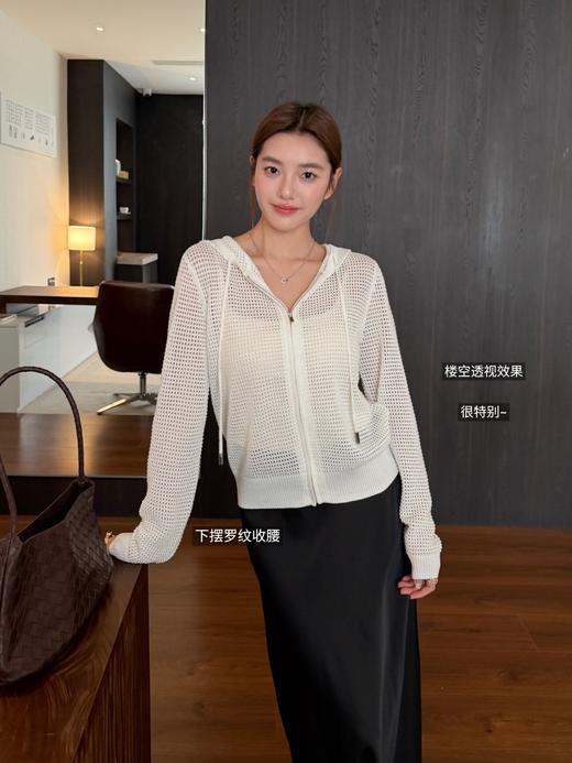 宋佳同款LANC*Y镂空连帽针织衫 商品图9