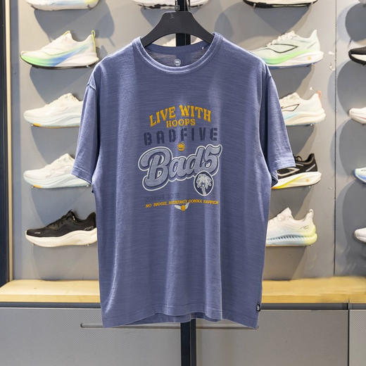 MJ｜李宁短袖T恤2025秋季新品反伍BADFIVE男子宽松休闲文化衫AHSV217-4 商品图0