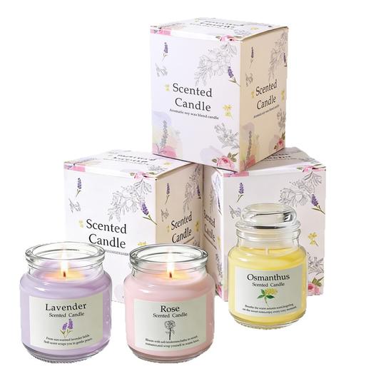 【浪漫香调！无烟燃烧】3色玫瑰桂花薰衣草香薰蜡烛杯蜡香氛蜡烛浪漫伴手礼生日礼物蜡烛。xb 商品图4