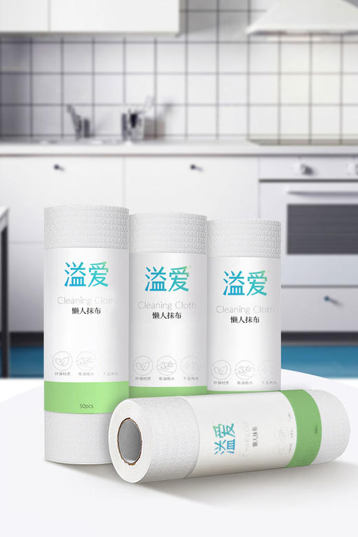 溢爱5大卷家用次抛懒人抹布50段/卷 干湿两用不沾油 能做去油洗碗布 商品图1