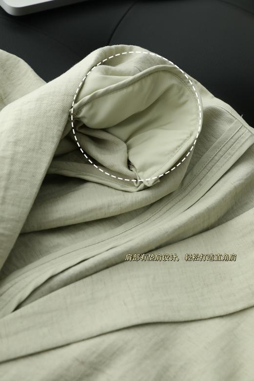 伊*丽含亚麻老钱风中袖西装外套+马甲+西装裤三件套 商品图10