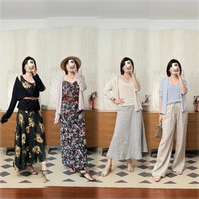 【贝拉推荐】自由切换 莱赛尔桑蚕丝针织两件套  ROW风格睫毛蕾丝吊带+长袖极简外披 空调衫+防晒衫 手感好到爆！专柜品质