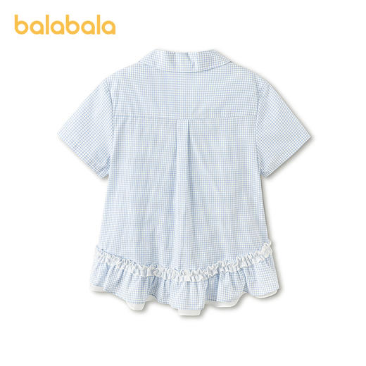 【商场同款】巴拉巴拉女童短袖衬衫儿童大童上衣2026新款夏装纯棉 商品图2
