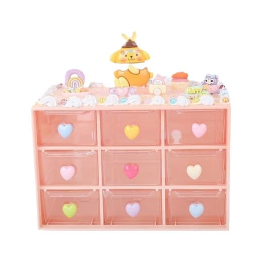 【桌面整洁神器！】少女九宫格桌面收纳盒 抽屉式化妆品学生ins宿舍杂物置物架整理盒。xb 商品图4